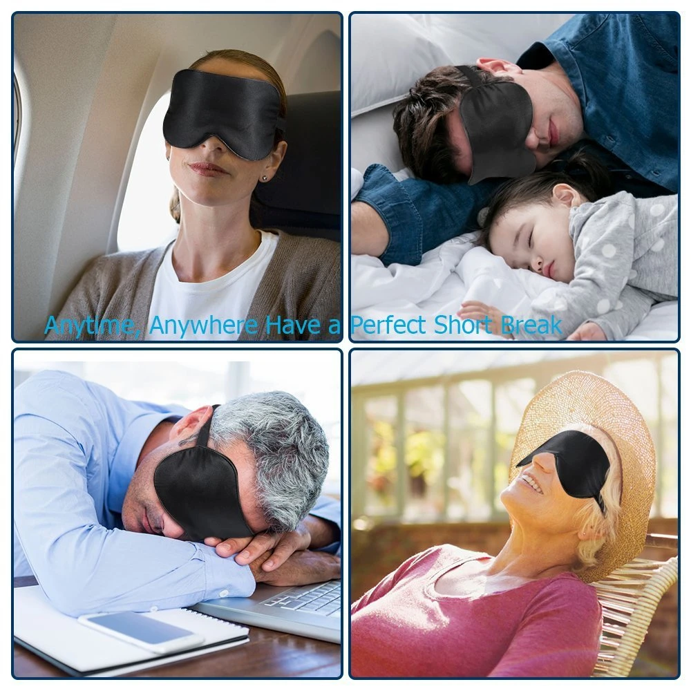 1Pcs Silk Sleep Mask Sleeping Eyeshade Cover Health Care Wellness Eye Patches Night Sleep Aid Eyemask For Men Women