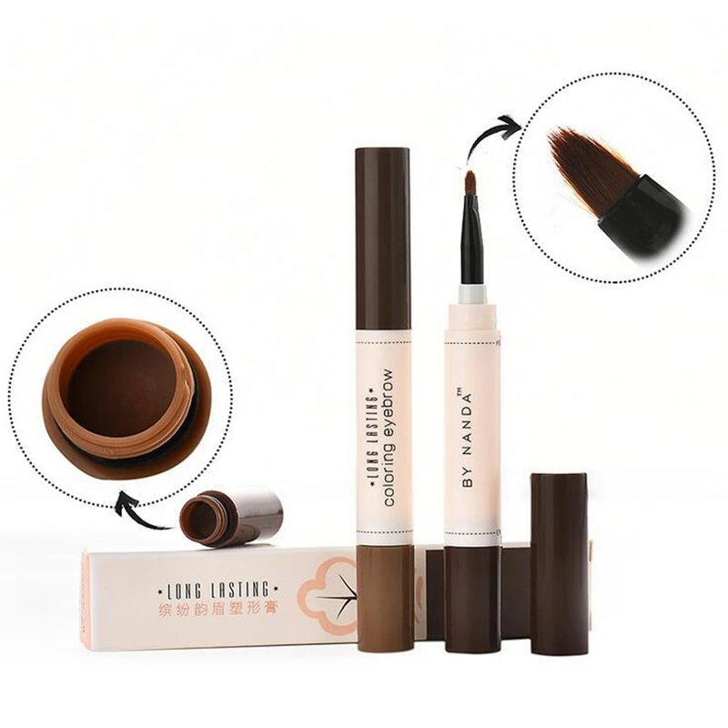 

Brand Makeup Long Lasting Eye Brow Dye Cream Pencil Brush Cream Beauty Cosmetic Women Waterproof Eyebrow Enhancer Makeup