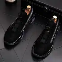 ERRFC New Arrival Designer Men Black Leisure Shoes Fashion Forward Younger Man Casual Comfort Shoes Lace Up Platform Zapatos 43