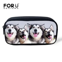 Модная женская сумка для макияжа для девочек с милым принтом собаки, косметичка для косметики, переносная сумка для макияжа для девочек, детская сумка-карандаш, школьные принадлежности