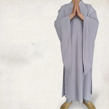 Унисекс серые буддийские монахи Шаолинь халат Униформа Костюмы для медитации платье Одежда для восточных единоборств haiqing