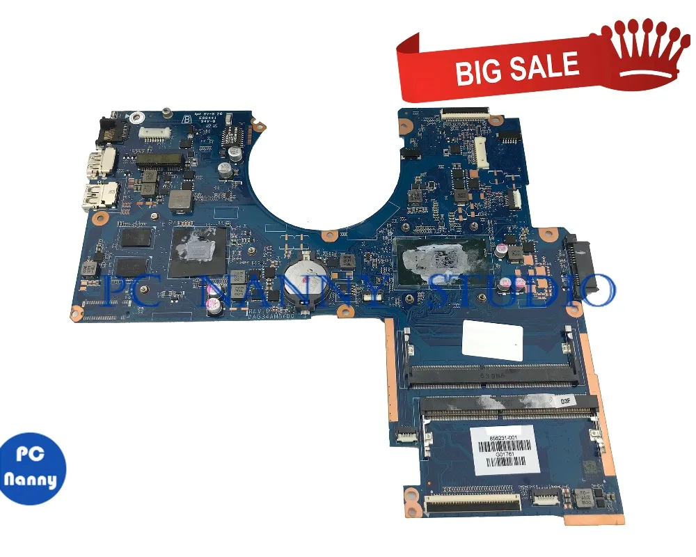 Материнская плата PCNANNY для ноутбука HP Pavilion 15-AU DAG34AMB6D0 856231-001 I5-6200U SR2EY GeForce 940M