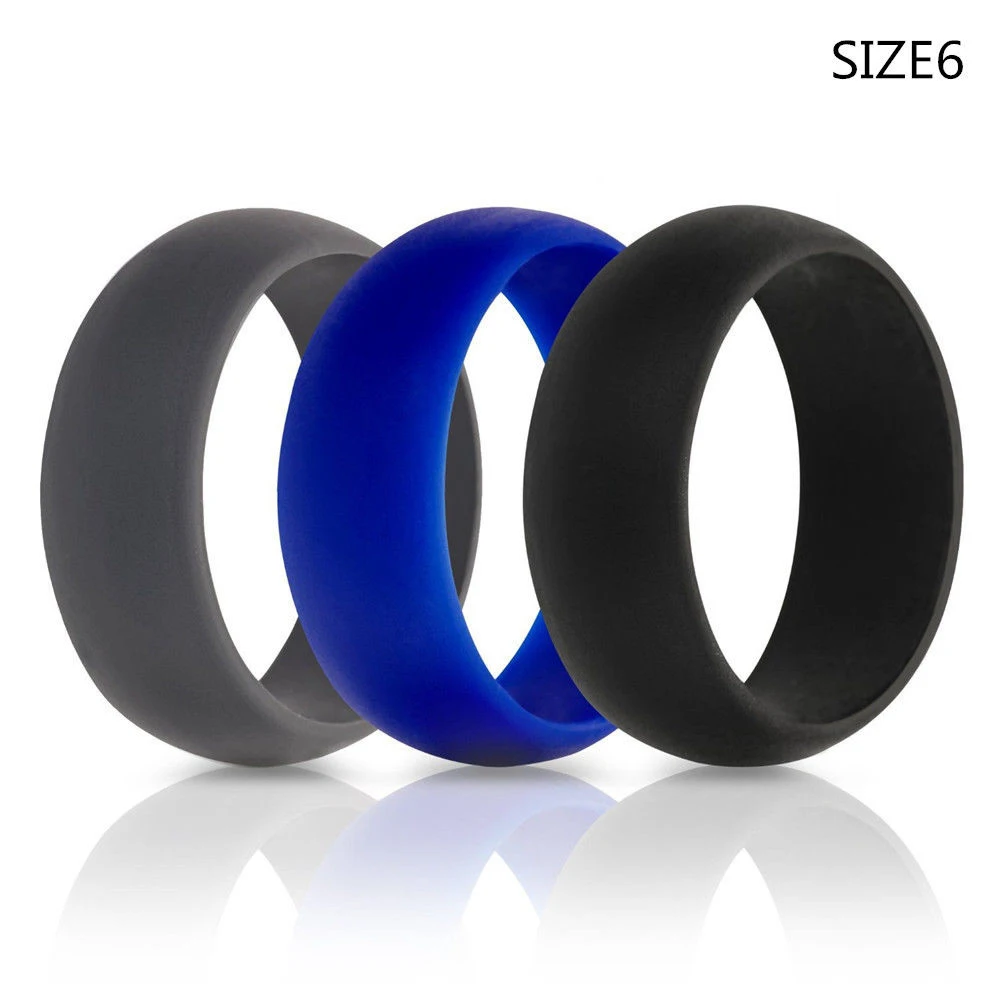 3pcs/set Lover's Wedding Ring Rubber Silicone Rings Band Active Sport Gym Gift Men Women For