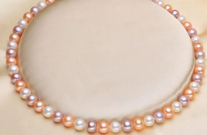 

20"8-9MM NATURAL SOUTH SEA PINK MULTICOLOR PEARL NECKLACE