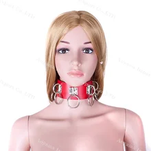 Leather BDSM Collar Neck Sex Collar Fetish SM Adult Games Slave Restraint Bondage Sex Toys