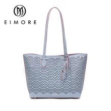 EIMORE женская сумка из натуральной кожи, сумка-мешок, Женская открытая сумка, Большая вместительная сумка на плечо, пляжная сумка, женские сумки