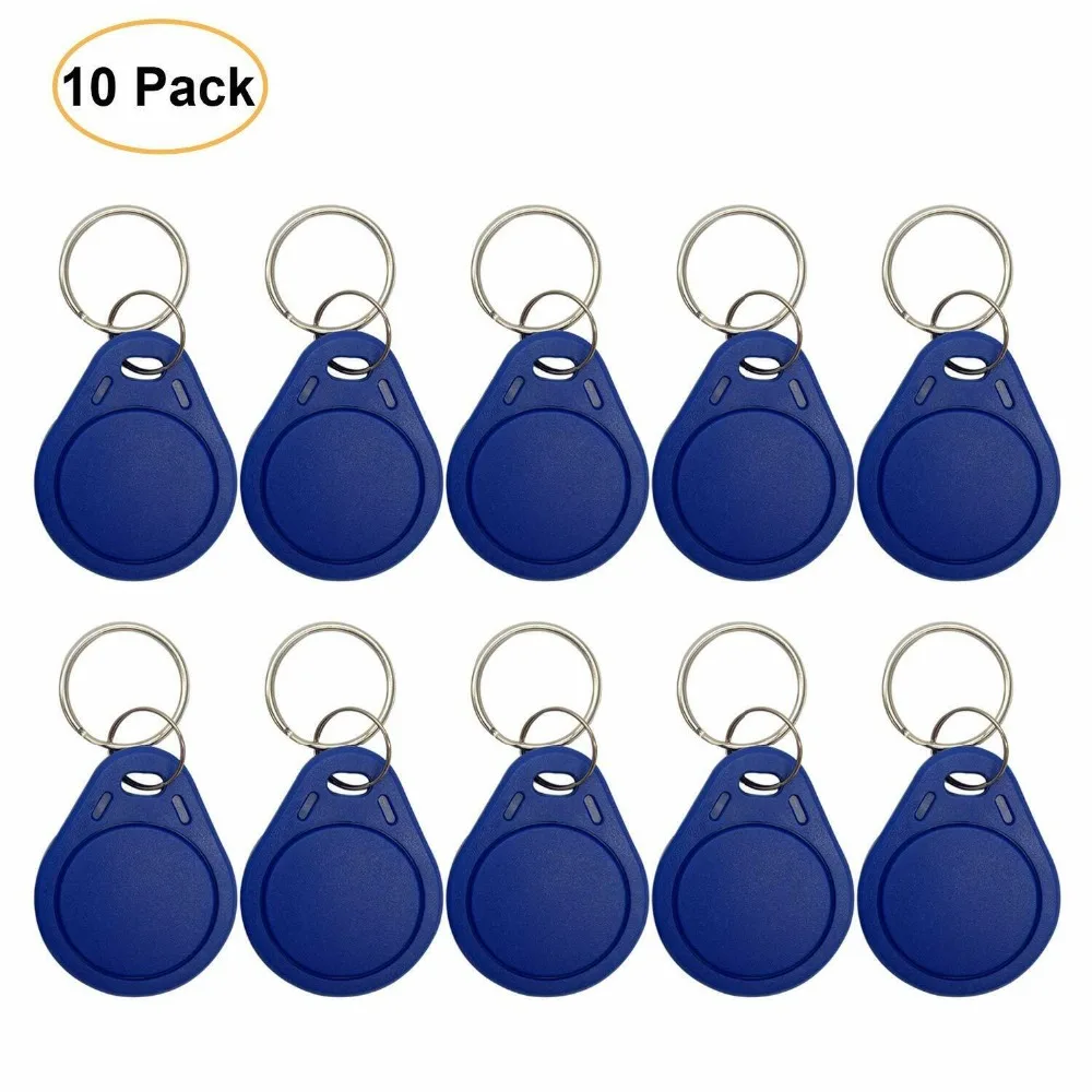 

RFID Card Proximity Access Control 125KHZ EM4305 Rewritable Programmable ID Keychain Keyfobs Key Reader (Pack of 10)
