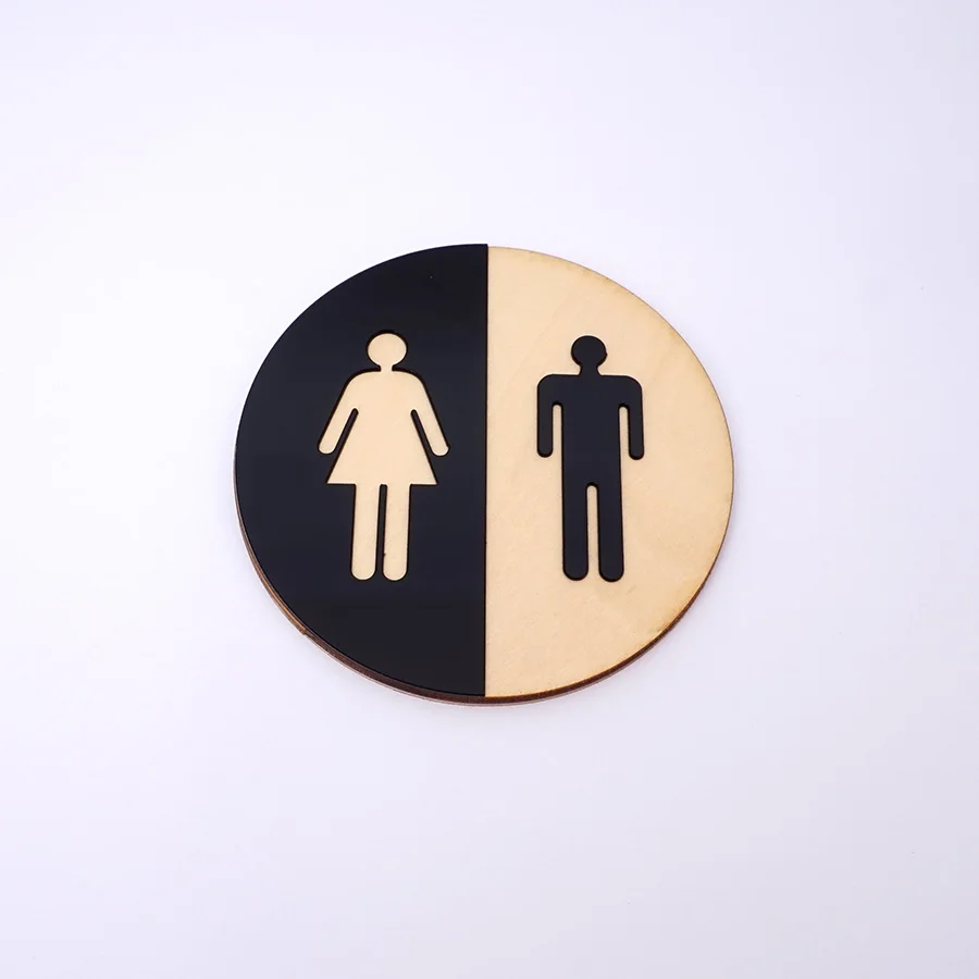 1pcs 3d Black Mirror Surface Wall Sticker Round Toilet Door Sign Men Women Wooden Bathroom WC Acrylic Home Decoration 1pcs 3d Black Mirror Surface Wall Sticker Round Toilet Door Sign Men Women Wooden Bathroom WC Acrylic Home Decoration