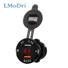 LMoDri автомобильное быстрое зарядное устройство QC 3,0 адаптер питания двойной USB автомобильный DC 12 V-24 V прикуриватель 2 porf для iPhone Android