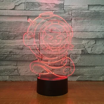 

3d 7 color night light Christmas gift bedside bedroom table lamp acrylic led 2297