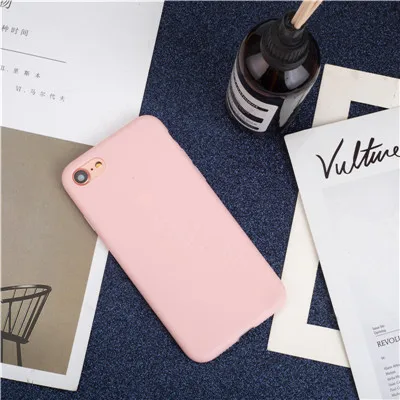Luxury Thin Soft Color Phone Case For Iphone 7 8 6 6s Plus 5s Se Silicone Back  Capa For Iphone X Xs 11 Pro Max Xr 12 13 Cover Pink