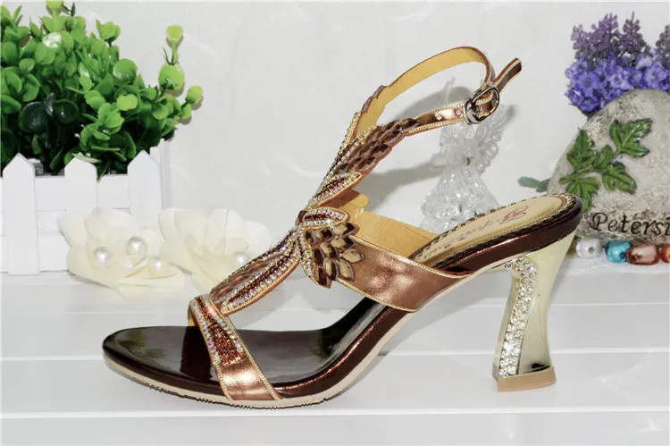 Womens Shoes High Fashion Summer New Elegant Pumps Diamond Open-toed Stilettos Sandals Heels Online Shopping High Quality12