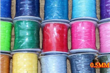 

200yard/roll polyester/poly cord/string 0.5mm waxed waterproof thong jewellery necklace leathercraft free shipping 28colors