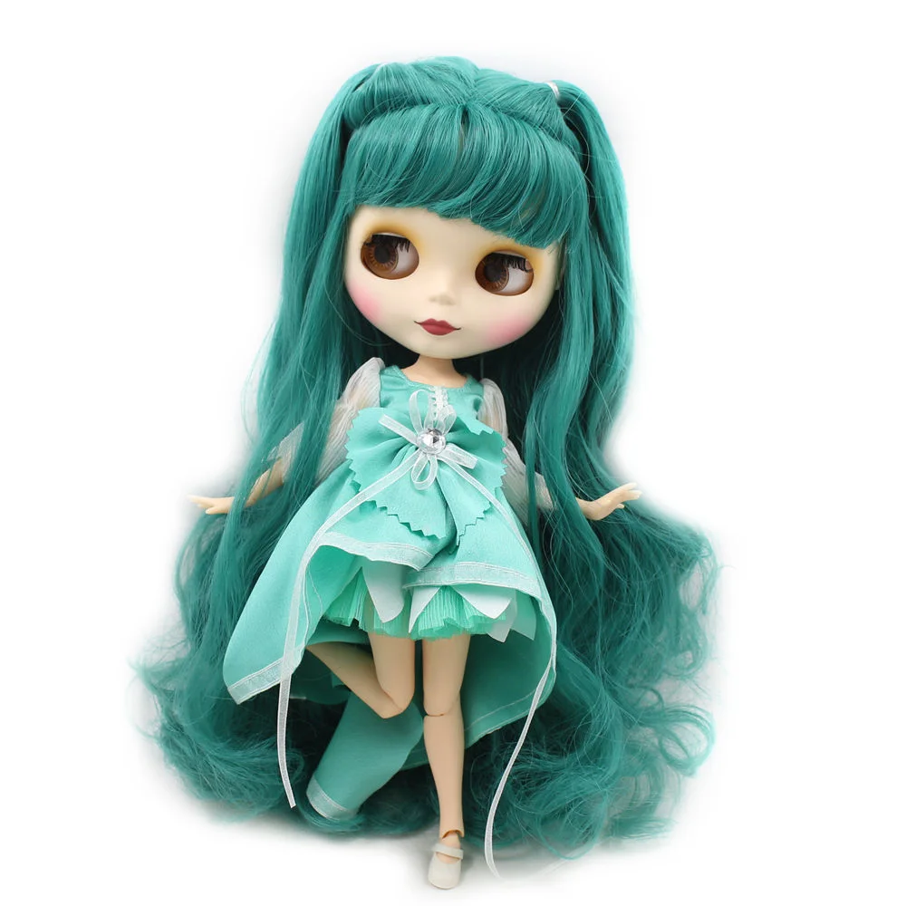 

Nude Blyth bjd Doll with joint body green hair long hair cartoon bjd 1/6 doll model toys