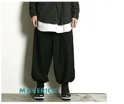 27-42 японский и корейский стиль Мужские Простые повседневные широкие брюки прилив мужской свободный брюки самурая певица костюмы