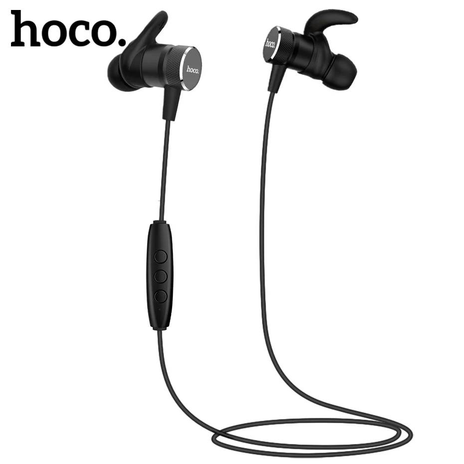 HOCO Магнитные Bluetooth Наушники для Телефона для Компьютера Беспроводные Наушники с Микрофоном для iPhone Xiaomi Samsung Стерео Наушники с Креплением в Ухе Блютуз Гарнитура для Айфона Самсунга Андроида Спорта Бега