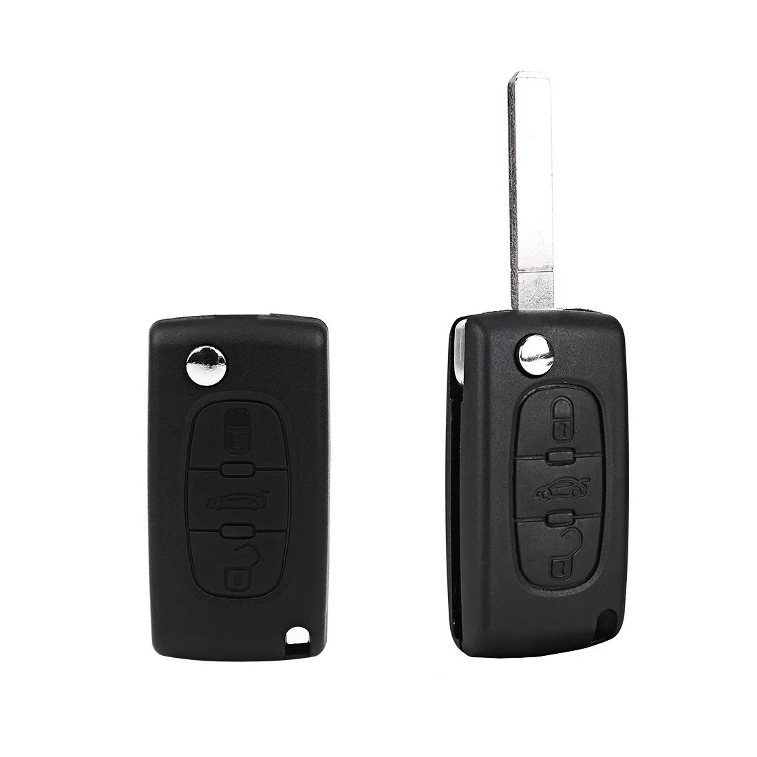 Key remote shell for Peugeot 407 and 407 SW foldable 3 buttons