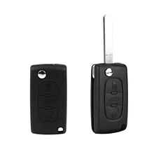 Key remote shell for Peugeot 407 and 407 SW foldable 3 buttons