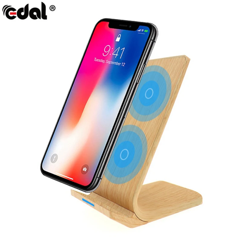 

Wood Grain Fast Wireless Charger Wireless Fast Charging Stand Dock for iPhone X 8 8 Plus Samsung Galaxy S6 S7 S8 edge/Note5