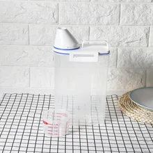 Переносная вместительная кухонная коробка для хранения мерная чашка с крышкой пластиковая коробка контейнер для еды закупориваемая банка