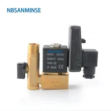 NBSANMINSE SR-C-15 электронный сливной клапан G1/" воздушный компрессор латунный клапан DC24V AC220V 1.6Mpa автоматический сливной клапан