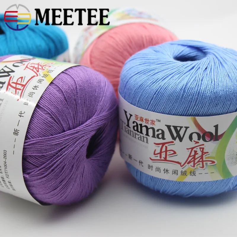 

Meetee 3pcs 5# Linen Crochet Lace Knitting Yarn Fine Wool DIY Cord Coaster Hat Cushion Hand-knitted Decorative Accessories BD470