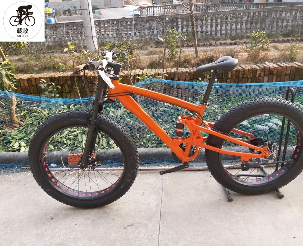 Discount Kalosse Full suspension  bike snow  26*4.0 tires Beach bike  Microshift   3X10S  30 speed , Hydraulic brakes 2