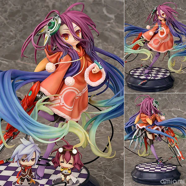 

Huby Dora NO GAME NO LIFE Zero GAME LIFE White 3 Generation Poker Action Toy Figures Japanese Anime Figure Collectible Figurines