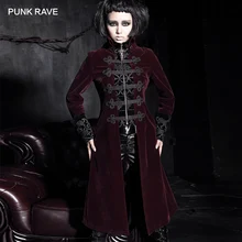 Панк рейв Готический элегантный стоячий воротник поддельный-из двух частей суд платье пальто панк Толстовка военный Косплей Женская куртка наряд