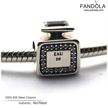 

Perfume Bottle Pattern Charms 925 Sterling Silver Clear CZ Signature Scent Beads for Jewelry Making Fit Original Chain Bracelet