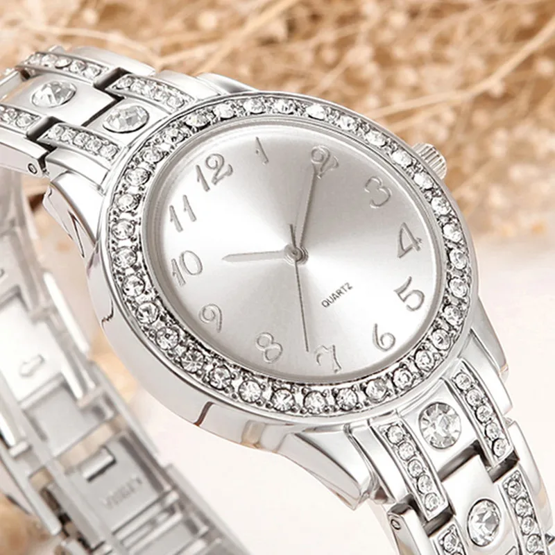 Comtex Brand Women Watches Silver Rhinestone Crystal Lady Dress Watch Analog Quartz Watches Relogio New fashion