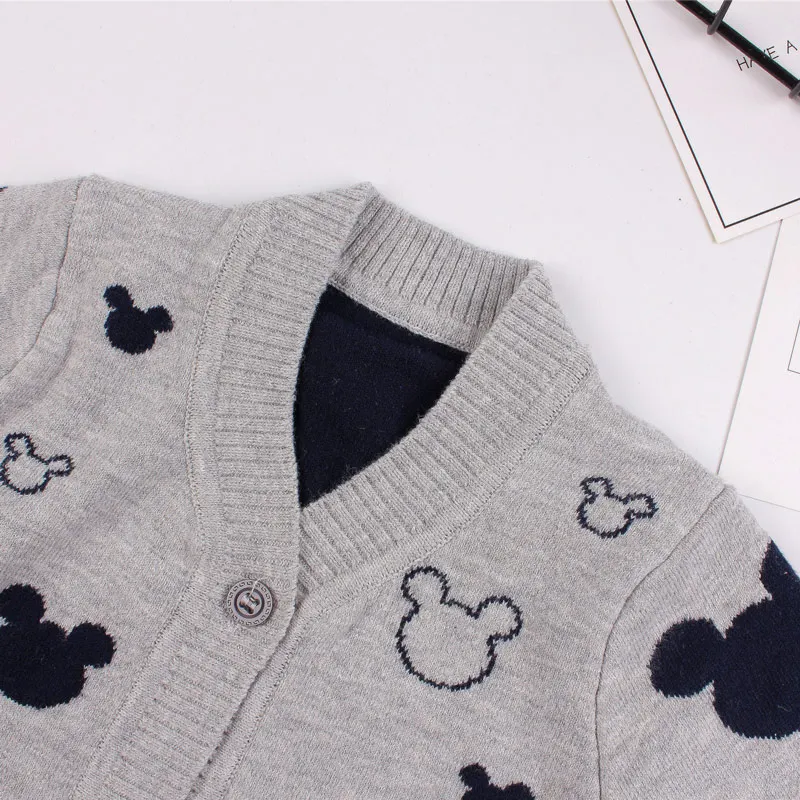 Mickey Cotton Baby Boy Sweater V Neck Cardigan for Infant Kids Girls Soft Comfortable Crochet Knitting Warm Outfit Autumn Winter (9)