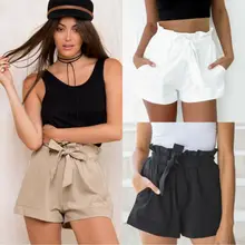 Прямая поставка, женские летние повседневные однотонные шорты, женские пляжные мини шорты с высокой талией, модная женская одежда, новое поступление