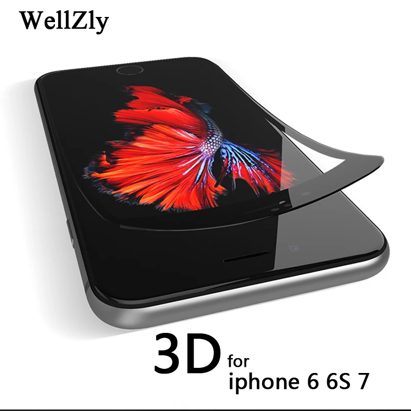 3D изогнутое углеродное волокно мягкий край закаленное стекло для iPhone 7 7Plus