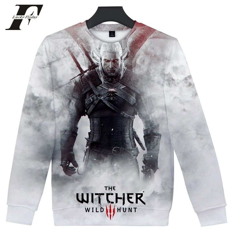

LUCKYFRIDAYF 2018 The Witcher 3 cotton 3d Hoodies sweatshirt Men Women long sleeve Pullovers Harajuku Hip Hop Fleece Tracksuits