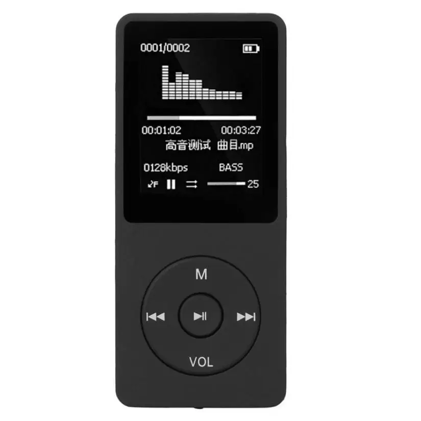 Блестящий Мини USB Клип ЖК-экран 1 8 ''TFT черный 16G MP3 Hi-Fi музыкальный плеер без