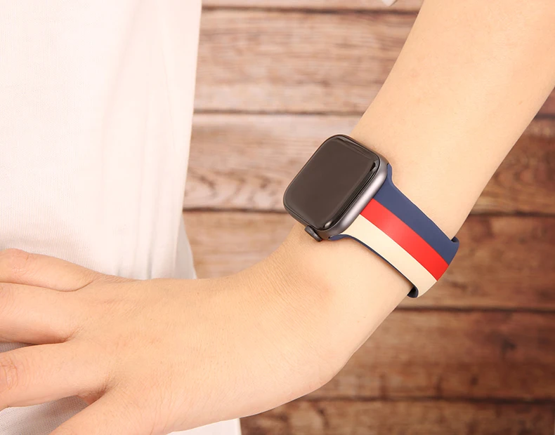 Ремешок для apple watch 42 мм 38 мм correa iwatch 44 мм 40 мм 4 3 2 спортивный силиконовый браслет pulseira apple watch 4 аксессуары