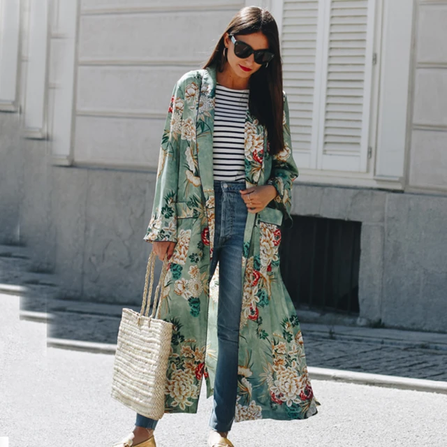 Ananiver Gratificante retroceder Vintage Floral imprimir fajas camisa Kimono mujer 2018 nueva moda Cardigan  Casual Tops blusa blusas camisa de mujer - AliExpress