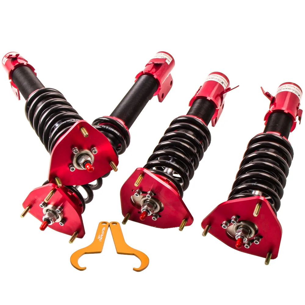 

for Subaru Impreza WRX GDB GDA GGA Adjustable Coilover Suspension 5x100 PCD Damper Force Front Rear Top Mount Spring Struts