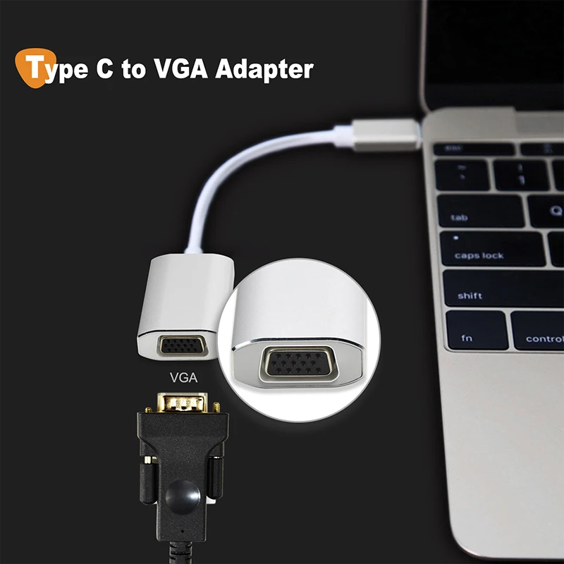 Cabletime USB Type C VGA Adapter Type C Cable to VGA Converter USB C 3.1 Adapter For Chromebook Macbook Pixel Dell Lumia N127 Cabletime USB Type C VGA Adapter Type C Cable to VGA Converter USB C 3.1 Adapter For Chromebook Macbook Pixel Dell Lumia N127