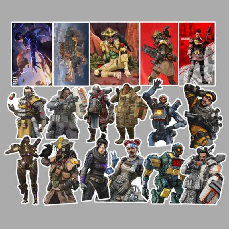 56 шт./лот граффити APEX Legends Game Hero крутые наклейки Скрапбукинг мотоцикл ноутбук