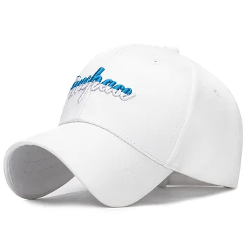 

Spring and Summer Bright Baseball Cap with Embroidered logo Two-tone letter Curved bill Eyelet Adjustable Shiny Hat Yellow White