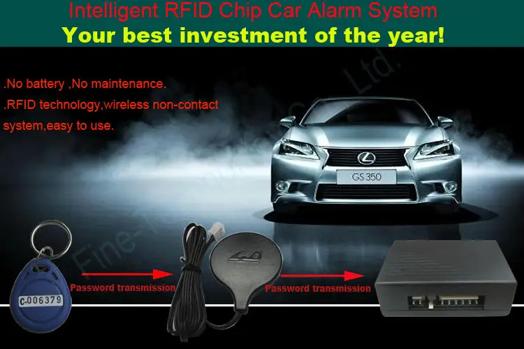 starter interrupt relay 125Khz frequency RFID one way car alarm