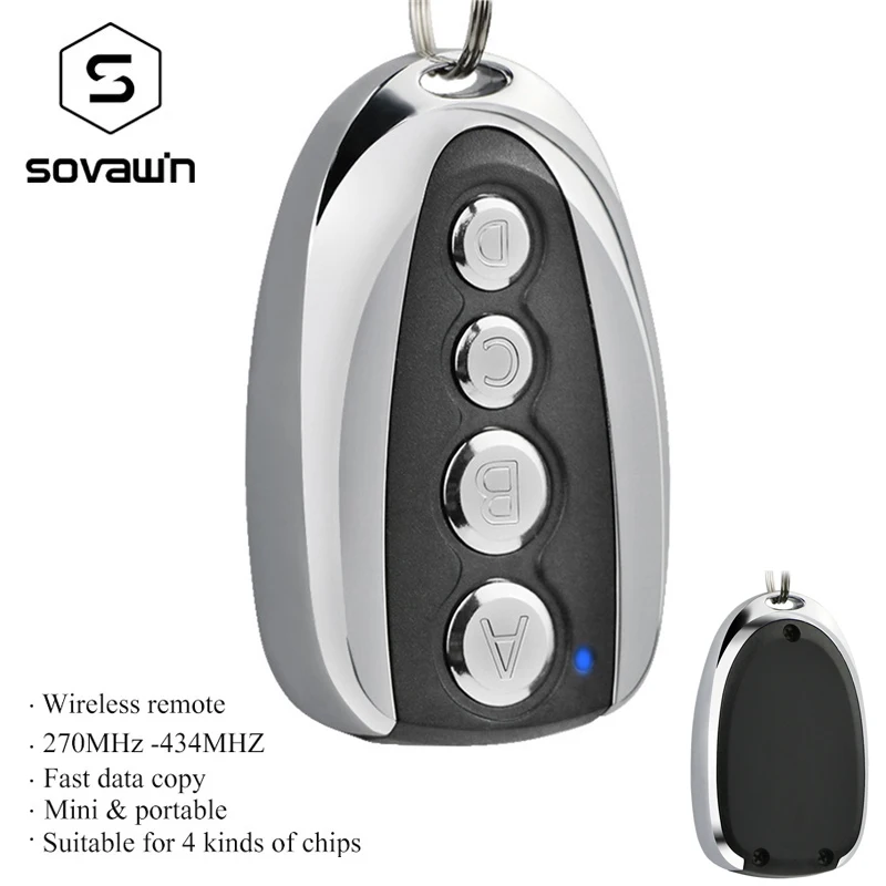 

Sovawin Universal Remote Control Duplicator Mini 4 Channel Fast Copy Wireless RF Remote Control 433mhz for Garage for Door Car