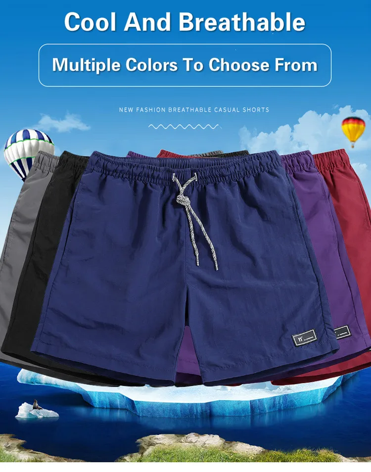 Short Homme, Marques De Luxe, Couleur Unie, Séchage Rapide, Plage