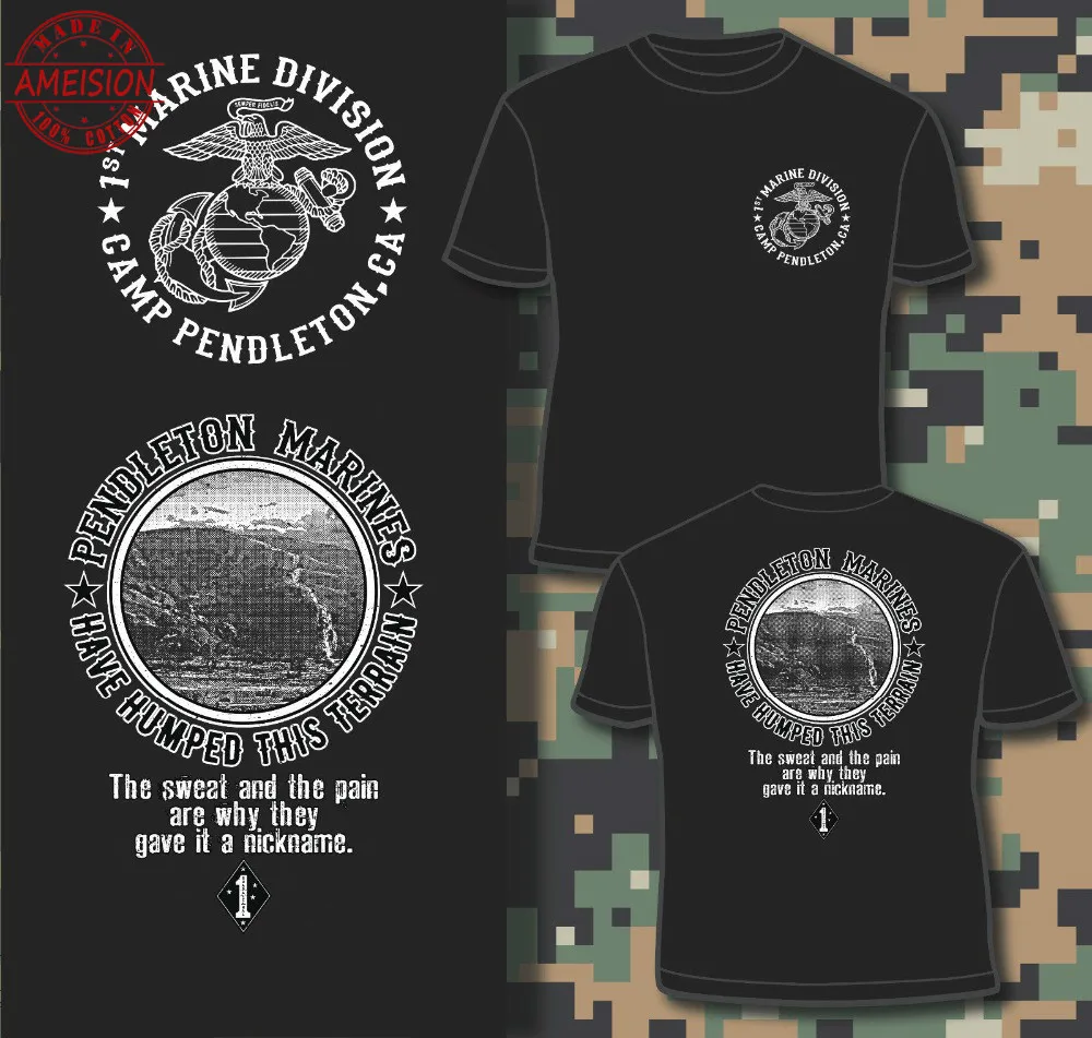 Usmc США морской корпус Camp Pendleton Ca 1St дивизион футболка Новинка 2019 модная мужская