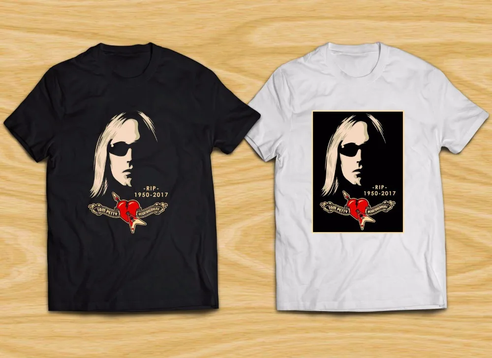 Новая мода для рукава короткие Редкие Rip Tom Petty and The Heartbreakers 100% хлопок экипажа