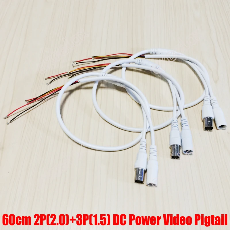 10PCS/Lot 5Pin CVBS BNC Video DC12V Power Lead Cable Pigtail for Analog CCTV Camera Board PCB Assembly