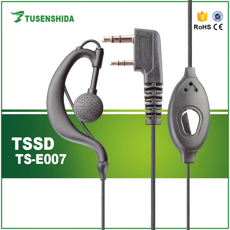 

New Arrival Walkie Talkie Black Headphones 2 Pin K-Type Transceiver Headset TS-E007