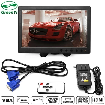 

GreenYi 10 Inch 1024*600 HDMI Car Monitor with Brand New Screen Slim Design UV Coating, Suitable For Monitoring, ETC.